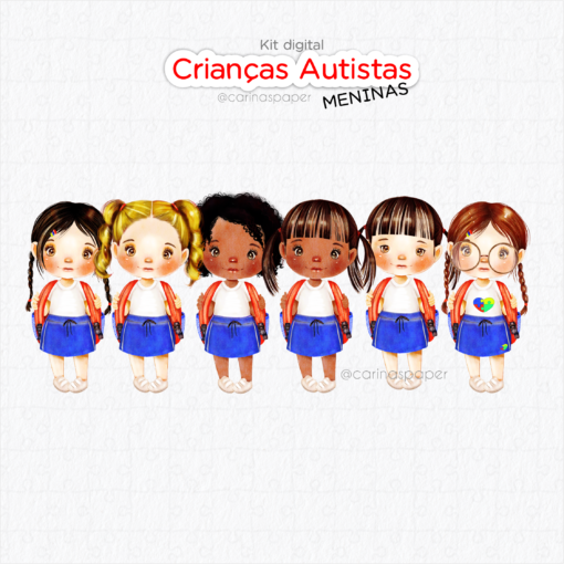 Kit Digital de Ilustrações Meninas Autistas - Image 2