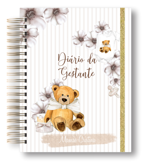 Arquivo Digital Diário da gestante Urso com miolo neutro