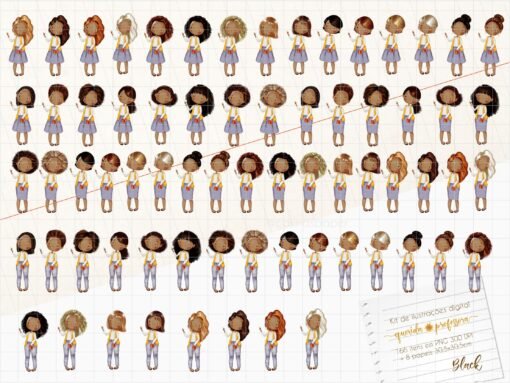 Kit de ilustrações Querida Professora 2 (Negras) - Image 3