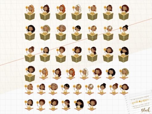 Kit de ilustrações Querida Professora 2 (Negras) - Image 2