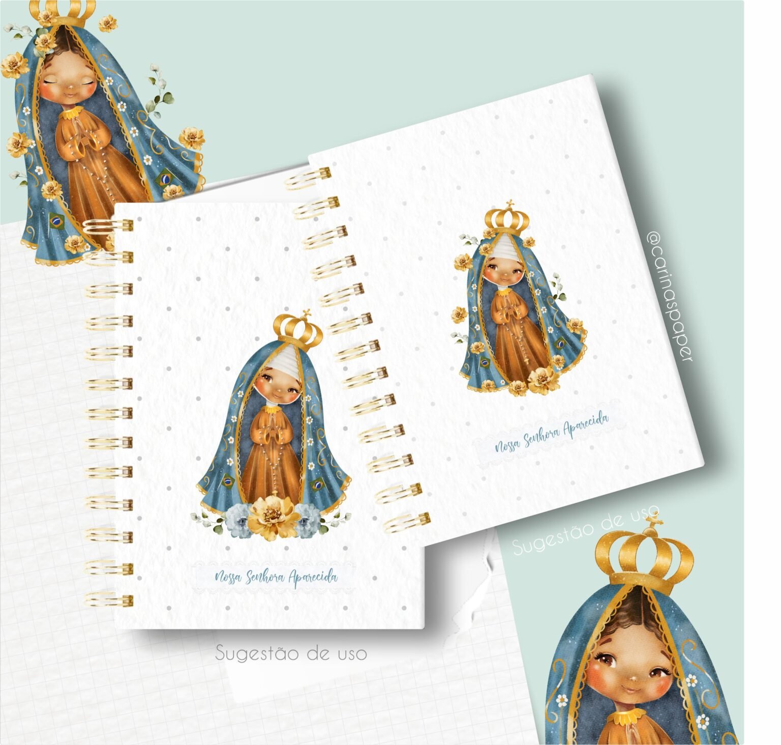 Nossa Senhora Aparecida 2 (Santinhos) - Carina's Paper Design