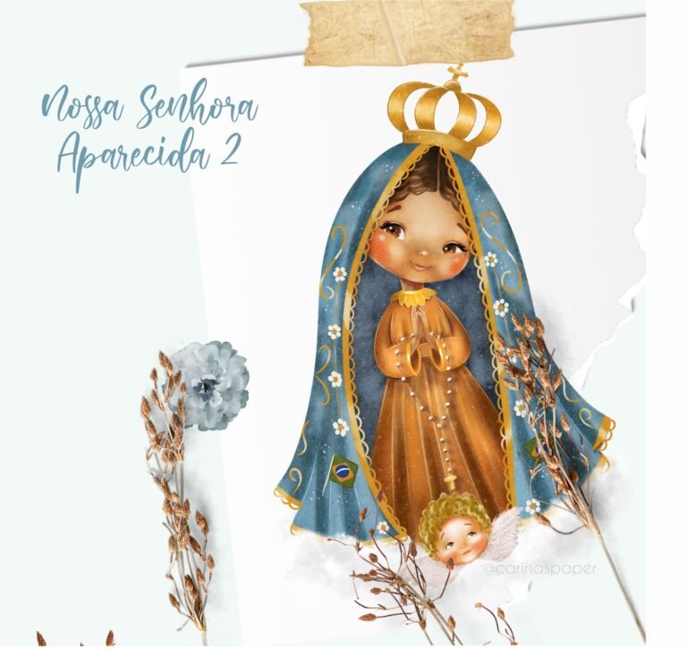 Nossa Senhora Aparecida Santinhos Carina S Paper Design