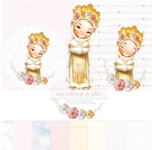 Mini Kit digital Nossa Senhora de La Salette (Santinhos)