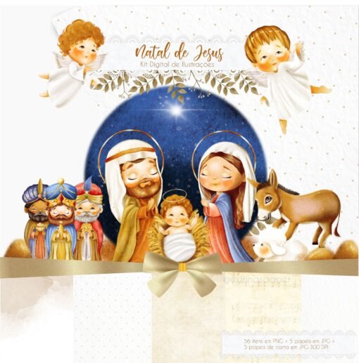 Kit Digital de Ilustrações Natal de Jesus