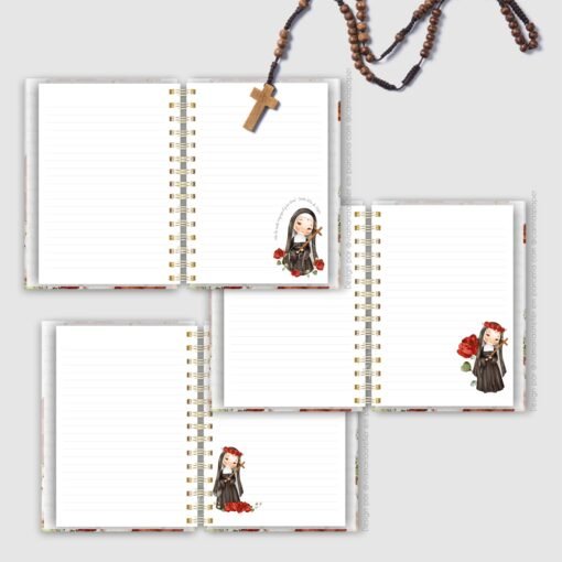 Kit 5 Miolos cadernos A5 + 8 bolsos + cartela adesivo Santa Rita de Cássia | Parceria Via Maria Atelier - Image 6