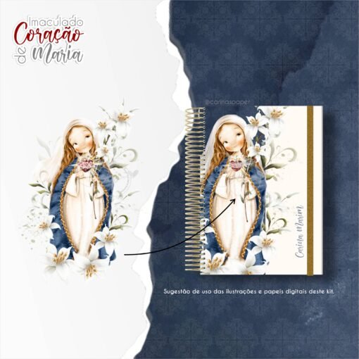 Kit Digital Imaculado Coração de Maria (Santinhos) Carinas Paper - Image 11