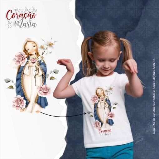 Kit Digital Imaculado Coração de Maria (Santinhos) Carinas Paper - Image 15