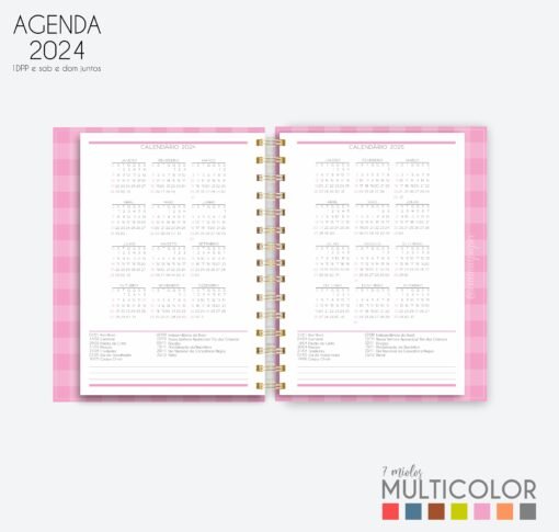 Arquivo digital COMBÃO Multicolor 7 Miolos de agenda datada 2024 +COMBO 20 Capas | Carinas Paper - Image 11