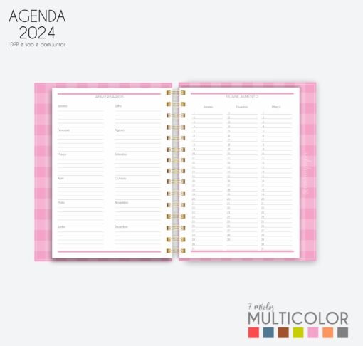 Arquivo digital COMBÃO Multicolor 7 Miolos de agenda datada 2024 +COMBO 20 Capas | Carinas Paper - Image 12