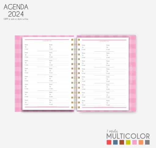 Arquivo digital COMBÃO Multicolor 7 Miolos de agenda datada 2024 +COMBO 20 Capas | Carinas Paper - Image 13