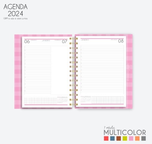 Arquivo digital COMBÃO Multicolor 7 Miolos de agenda datada 2024 +COMBO 20 Capas | Carinas Paper - Image 16