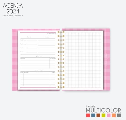 Arquivo digital COMBÃO Multicolor 7 Miolos de agenda datada 2024 +COMBO 20 Capas | Carinas Paper - Image 17
