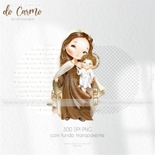 Kit Digital Ilustrações Nossa Senhora do Carmo | Carinas Paper - Image 3