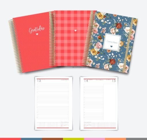 Arquivo digital COMBÃO Multicolor 7 Miolos de agenda datada 2024 +COMBO 20 Capas | Carinas Paper - Image 2