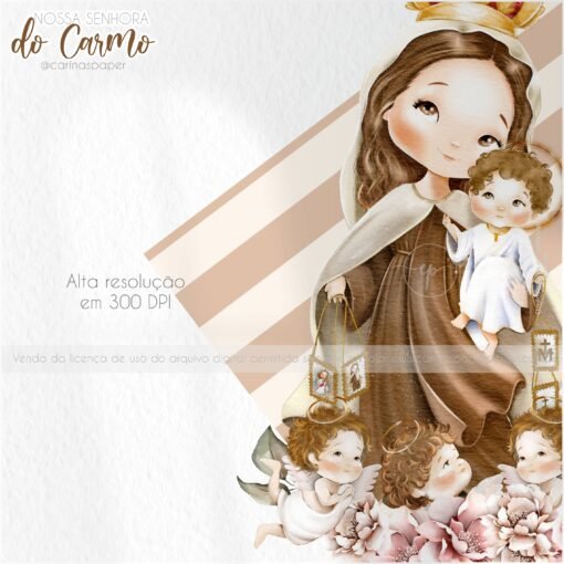 Kit Digital Ilustrações Nossa Senhora do Carmo | Carinas Paper - Image 4
