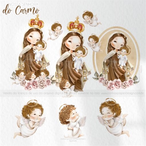 Kit Digital Ilustrações Nossa Senhora do Carmo | Carinas Paper - Image 6