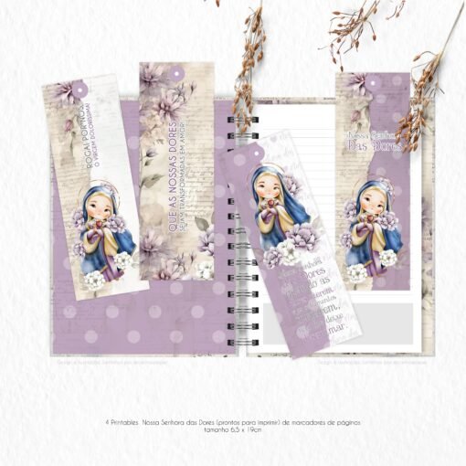 Printables Marcadores de Página Nossa Senhora das Dores | Carinas Paper