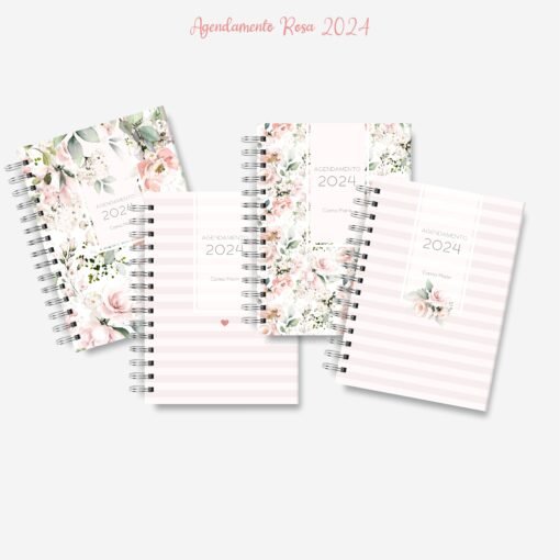 Arquivo Digital Agendamento rosa A5 com 4 capas datado 2024 - Image 2
