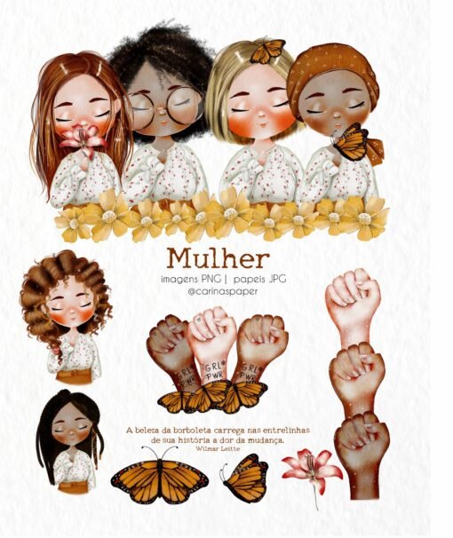 Kit Ilustrações Digital Mulher