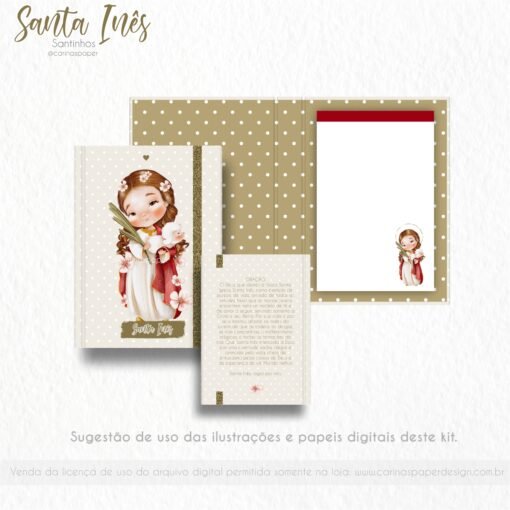 Kit Digital Ilustrações Santa Inês (Santinhos) | Carinas Paper - Image 10