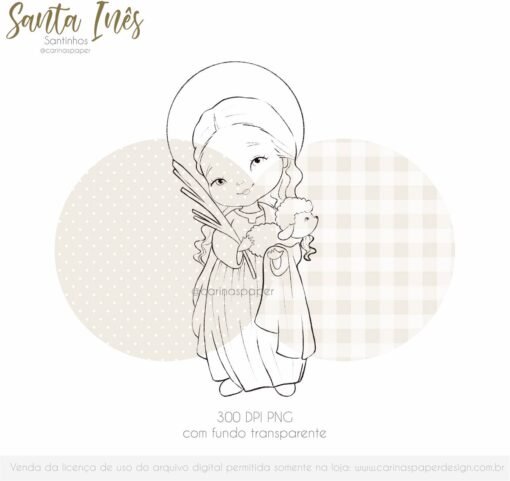 Kit Digital Ilustrações Santa Inês (Santinhos) | Carinas Paper - Image 2