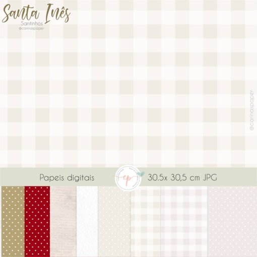Kit Digital Ilustrações Santa Inês (Santinhos) | Carinas Paper - Image 5