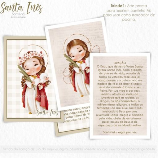 Kit Digital Ilustrações Santa Inês (Santinhos) | Carinas Paper - Image 7