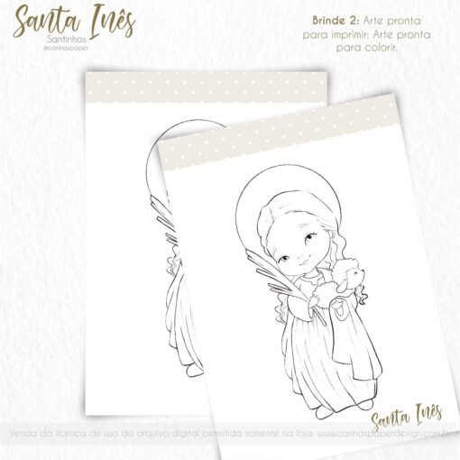 Kit Digital Ilustrações Santa Inês (Santinhos) | Carinas Paper - Image 8
