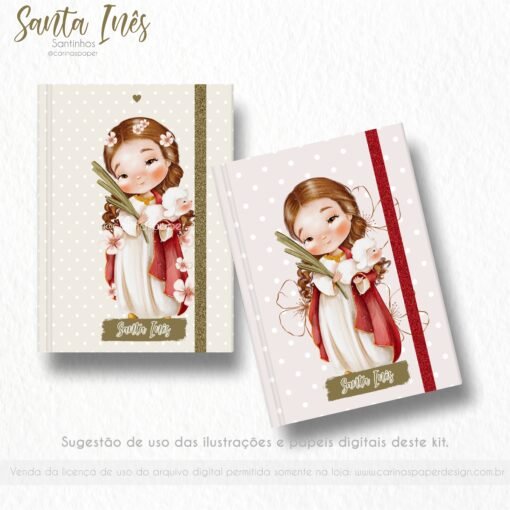 Kit Digital Ilustrações Santa Inês (Santinhos) | Carinas Paper - Image 9