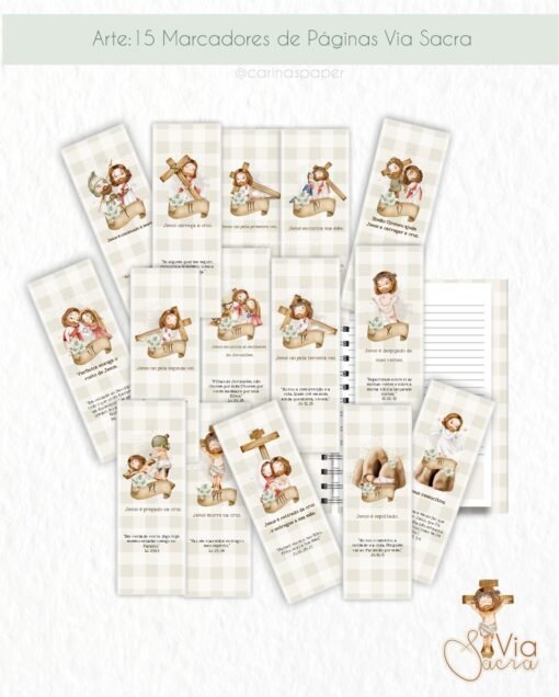 Printables 15 Marcadores de Página Via Sacra | Carinas Paper