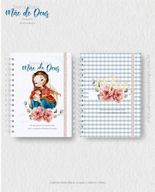 Kit digital Encadernação Caderno A5 Santa Maria Mãe de Deus - Image 2
