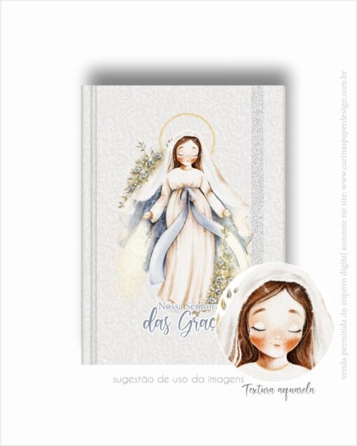 Ilustração Digital Nossa Senhora das Graças (Santinhos) | Carinas Paper - Image 7