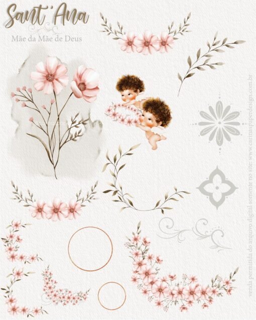 Kit Digital Ilustrações Santana Vó de Jesus (Santinhos) | Carinas Paper - Image 3