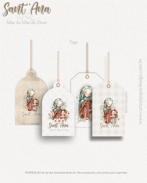 Kit Digital Ilustrações Santana Vó de Jesus (Santinhos) | Carinas Paper - Image 8