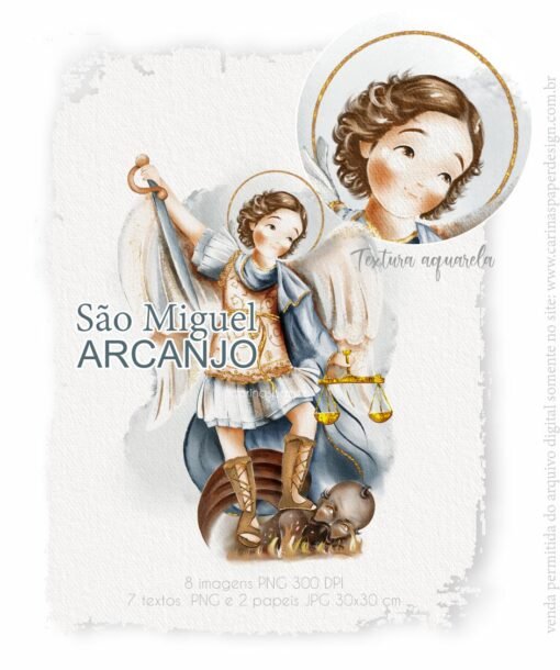Ilustração Digital São Miguel (Santinhos) | Carinas Paper
