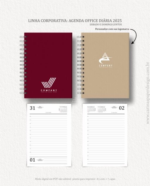 Arquivo Digital Agenda Corporativa Office Diária datada 2025+6 capas - Image 2