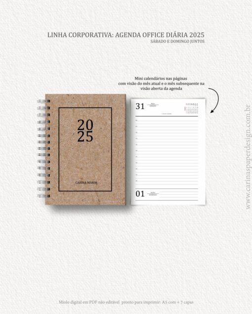 Arquivo Digital Agenda Corporativa Office Diária datada 2025+6 capas - Image 3