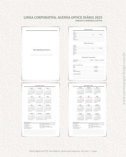 Arquivo Digital Agenda Corporativa Office Diária datada 2025+6 capas - Image 4