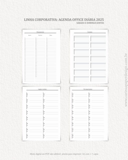 Arquivo Digital Agenda Corporativa Office Diária datada 2025+6 capas - Image 5