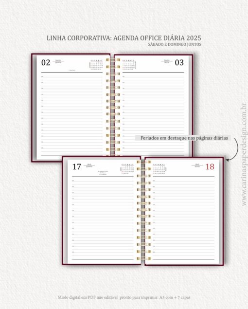 Arquivo Digital Agenda Corporativa Office Diária datada 2025+6 capas - Image 7