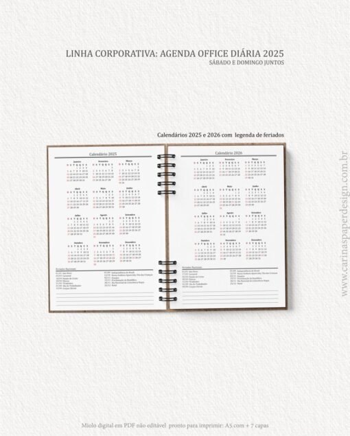 Arquivo Digital Agenda Corporativa Office Diária datada 2025+6 capas - Image 8