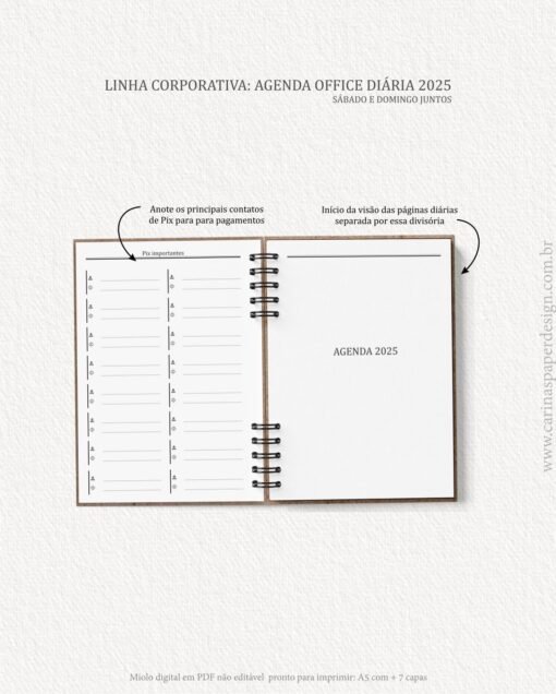 Arquivo Digital Agenda Corporativa Office Diária datada 2025+6 capas - Image 9