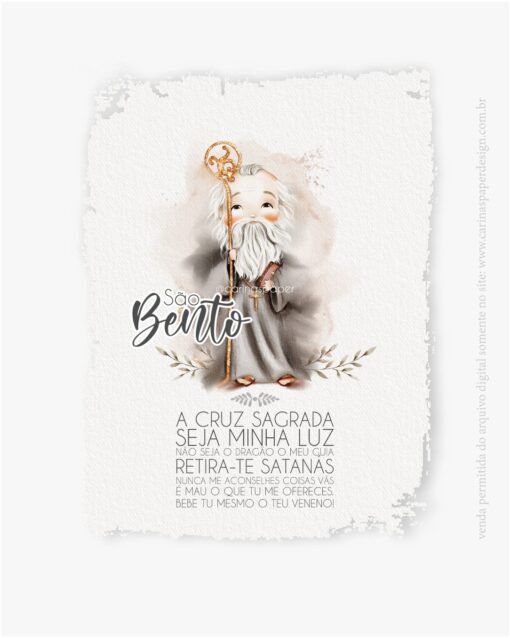 Kit Digital Ilustrações São Bento | (Santinhos) Carinas Paper - Imagem 10