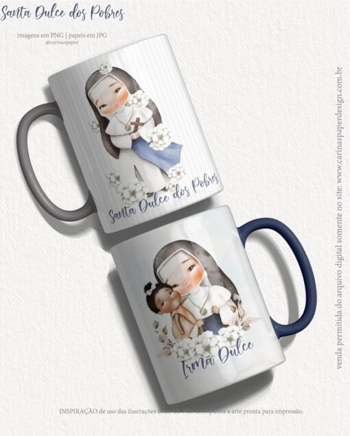 Kit Digital Ilustrações Santa Dulce dos Pobres | (Santinhos) Carinas Paper - Image 9