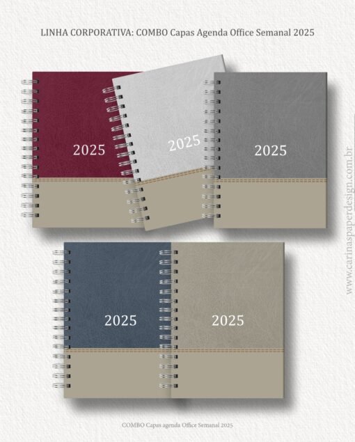 Combo 10 capas A5 para Agenda Office Semanal 2025
