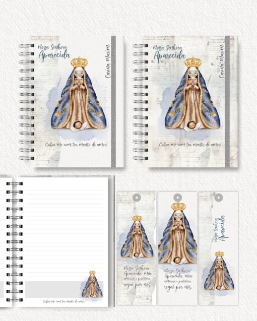 Kit Encadernação Nossa Senhora Aparecida  versão Adulta (Santinhos)