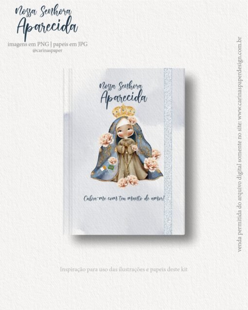 Kit Digital Ilustrações Nossa Senhora Aparecida 4 | (Santinhos) Carinas Paper - Image 6