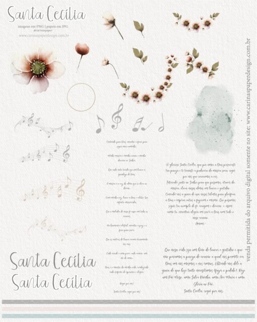 Kit Digital Santa Cecília | Carinas Paper - Image 4