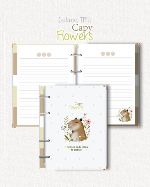 Coleção Cadernos Teen Capy Flowers - Image 11
