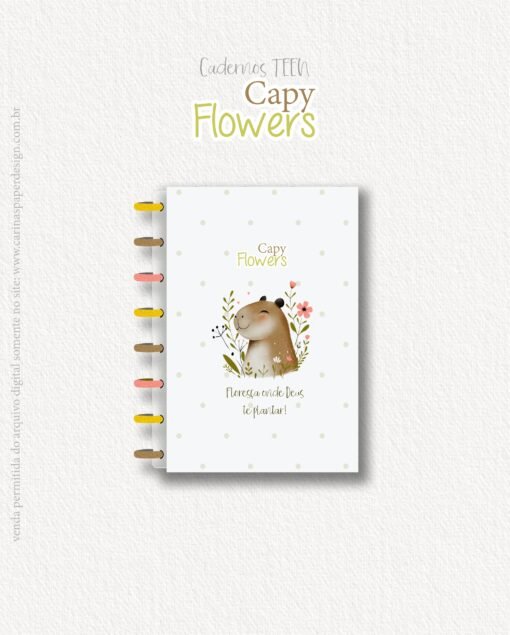 Coleção Cadernos Teen Capy Flowers - Image 8